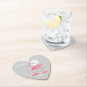 Flamingo-Liebe nennt Datums-Untersetzerherz Untersetzer (Vor Ort)