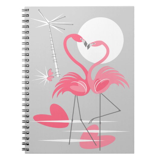 Flamingo Liebe Notebook Notizblock (Vorderseite)