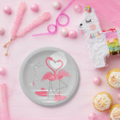 Flamingo Liebe Papier Teller (Party)