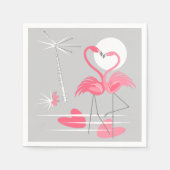 Flamingo Liebe Papierservietten (Vorderseite)