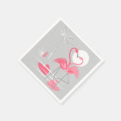Flamingo Liebe Papierservietten (Ecke)