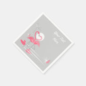 Flamingo Liebe Papierservietten (Ecke)