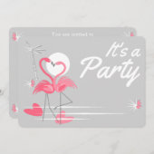 Flamingo Liebe Party Einladung (Vorne/Hinten)