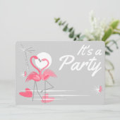 Flamingo Liebe Party Einladung (Stehend Vorderseite)