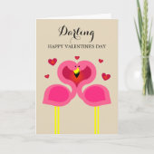 Flamingo Liebe Personalisiert Valentinstag Card Feiertagskarte (Vorderseite)