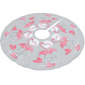 Flamingo-Liebe Polyester Weihnachtsbaumdecke (Schrägansicht)
