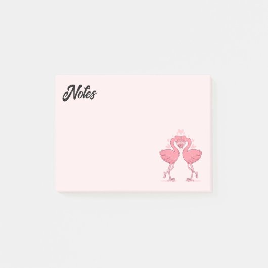Flamingo-Liebe Post-it-Hinweise Post-it Klebezettel (Vorderseite)