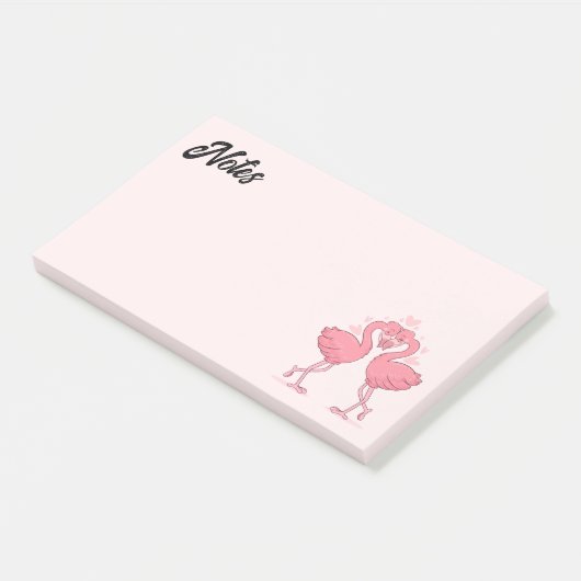 Flamingo-Liebe Post-it-Hinweise Post-it Klebezettel (angewinkelt)