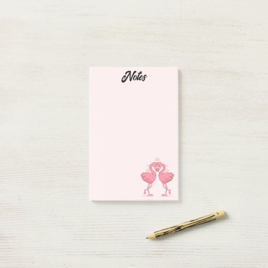 Flamingo-Liebe Post-it-Hinweise Post-it Klebezettel (Auf Schreibtisch)
