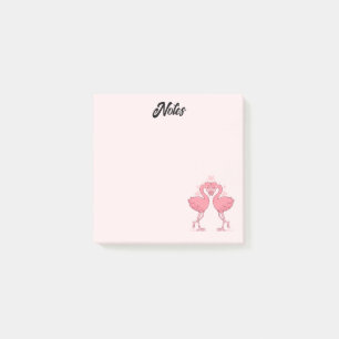 Flamingo-Liebe Post-it Klebezettel