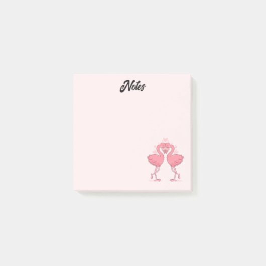 Flamingo-Liebe Post-it Klebezettel (Vorderseite)