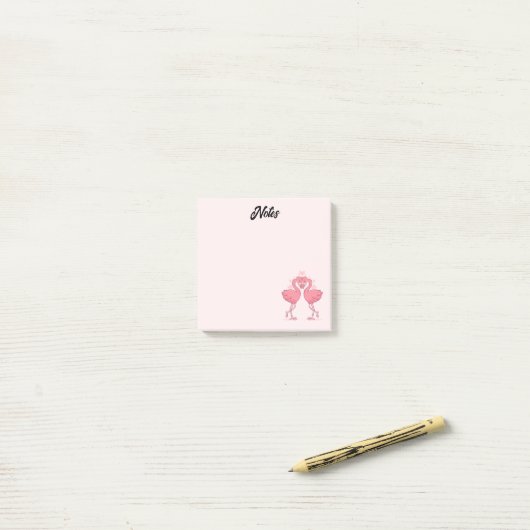 Flamingo-Liebe Post-it Klebezettel (Auf Schreibtisch)