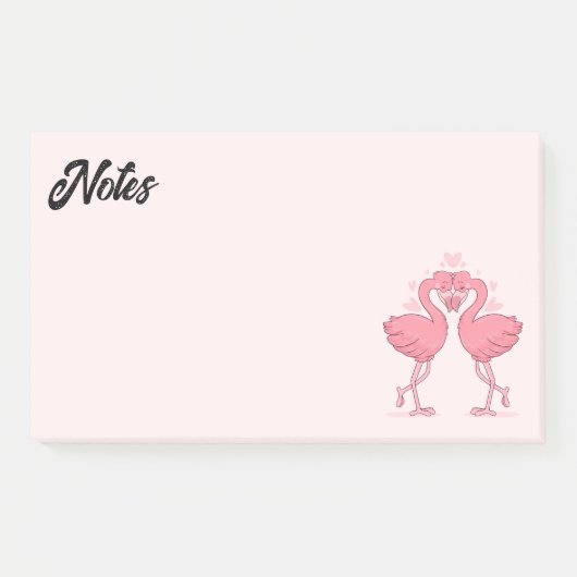 Flamingo-Liebe Post-it Notizen (Vorderseite)