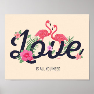 Flamingo Liebe Poster
