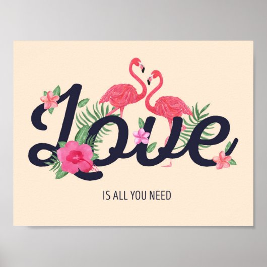 Flamingo Liebe Poster (Vorne)