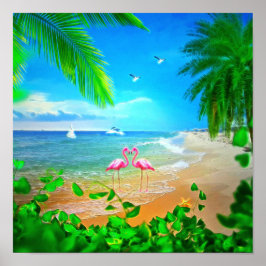 Flamingo-Liebe Poster