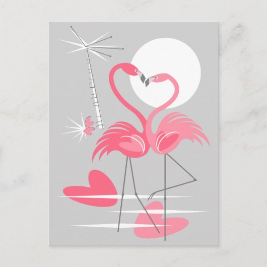 Flamingo Liebe Postkarte (Vorderseite)
