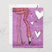 Flamingo Liebe Postkarte (Vorne/Hinten)