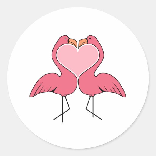 Flamingo-Liebe Runder Aufkleber (Vorderseite)