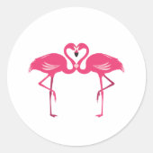 Flamingo-Liebe Runder Aufkleber (Vorderseite)