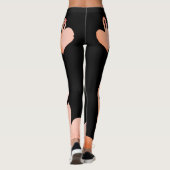 Flamingo-Liebe, Schwarze benutzerdefinierte Leggin Leggings (Rückseite)