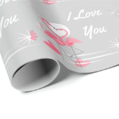 Flamingo Liebe Seite I Liebe Sie Packpapier (Rolleneckpunkt)