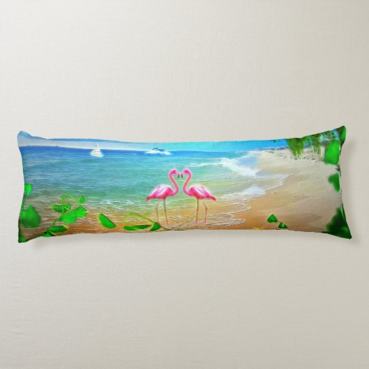 Flamingo-Liebe Seitenschläferkissen (Rückseite)