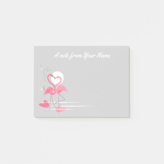 Flamingo Liebe Seitlicher Text Post-it-Notizen Post-it Klebezettel (Vorderseite)