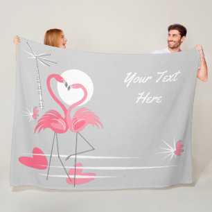 Flamingo-Liebe-Seitlicher Text-Vlies-Decke horizon Fleecedecke