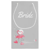 Flamingo Liebe Side Bride klein Kleine Geschenktüte (Rückseite)