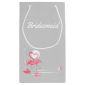 Flamingo Liebe Side Bridesmaid klein Kleine Geschenktüte (Rückseite)