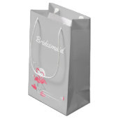 Flamingo Liebe Side Bridesmaid klein Kleine Geschenktüte (Rückseite Schrägansicht)