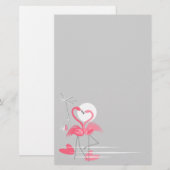 Flamingo Liebe Side Briefpapier (Vorne/Hinten)