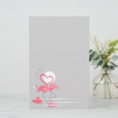 Flamingo Liebe Side Briefpapier (Stehend Vorderseite)