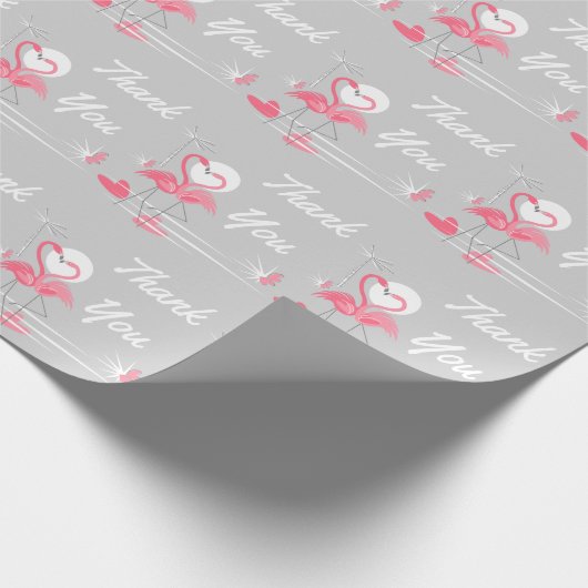 Flamingo Liebe Side Danke, dass Sie Papier verpack Geschenkpapier (Ecke)