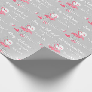Flamingo Liebe Side Glückwünsche Namen Geschenkpapier