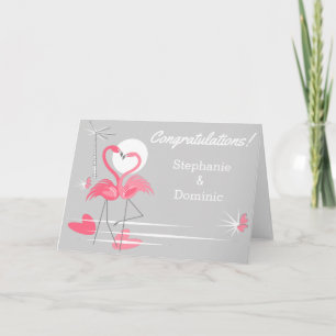 Flamingo Liebe Side Herzlichen Glückwunsch Namen L Karte