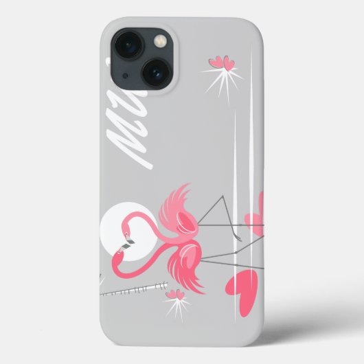 Flamingo Liebe Side Monogram IPad Mini horizontal Case-Mate iPhone Hülle (Rückseite)