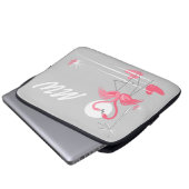 Flamingo Liebe Side Monogram Laptop Ärmel 13" Laptopschutzhülle (Vorne Knopf)
