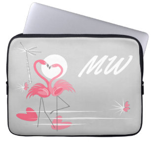 Flamingo Liebe Side Monogram Laptop Ärmel 13" Laptopschutzhülle