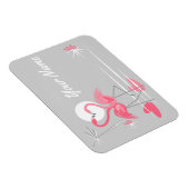 Flamingo Liebe Side Name flexibler Magnet (Rechte Seite)