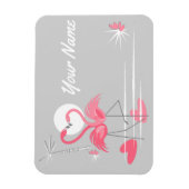 Flamingo Liebe Side Name flexibler Magnet (Vertikal)