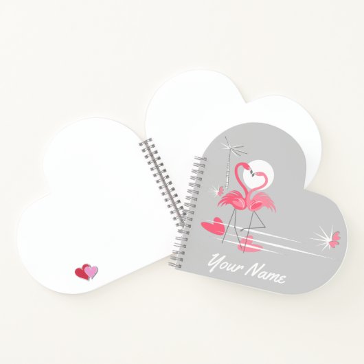 Flamingo Liebe Side Name Notizbuch Herz (Innenseite)