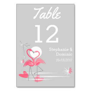 Flamingo Liebe Side Names Date Table card Tischnummer