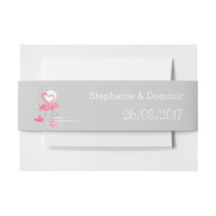 Flamingo Liebe Side Names Datum Bauchlandschaft Einladungsbanderole