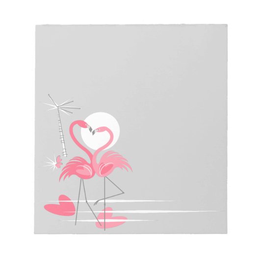 Flamingo Liebe Side Notizblock (Vorderseite)