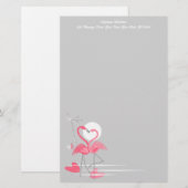 Flamingo Liebe Side Text Briefpapier (Vorne/Hinten)
