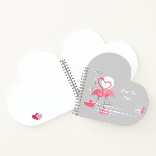 Flamingo Liebe Side Text Notebook Herz Notizblock (Innenseite)