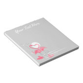 Flamingo Liebe Side Text Notizblock (angewinkelt)