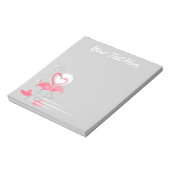 Flamingo Liebe Side Text Notizblock (Rotiert)